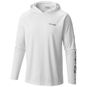 Columbia PFG Terminal Tackle Big, Sudaderas Con Capucha Blancos Para Hombre | 129054-CYR